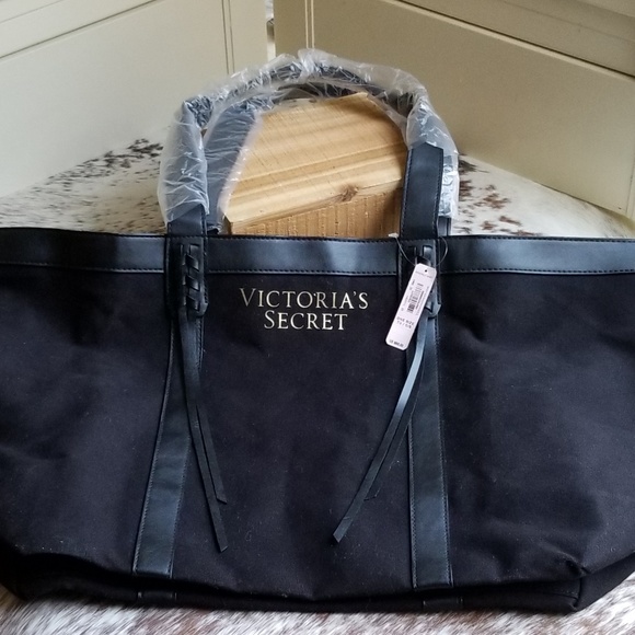 Victoria's Secret Handbags - Victoria's Secret Black Weekender Tote NWT